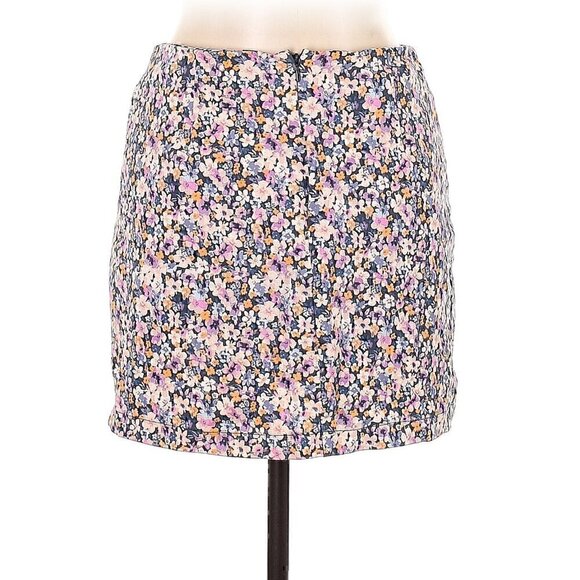 NEW NWT WILD FABLE High Rise Side Slit Mini Skirt Navy Blue Purple Floral Y2K 8 - Picture 4 of 13